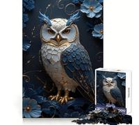Puzzle Kintsugi Hibou Floral 1000 Pièces Jeu de Détente et d'Apaisement Découpe de Précision Pièce de Collection (38x26cm)