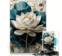 Puzzle Kintsugi Lotus Blanc 1000 pièces pour Adultes,Jeu de réflexion et d'adresse,découpe Laser pour Un Assemblage Parfait,activité enrichissante pour Les Jours de Pluie (38x26cm)