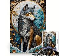 Puzzle Kintsugi Loup Or 1000 Pièces Réflexion Entraînement Détente Bords Définis Surprise d'anniversaire (50x75cm)