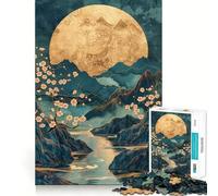Puzzle Kintsugi Paysage de Sakura pour Adultes, 1000 pièces, Puzzle Mental, Passe-Temps Calme, Assemblage d'image, Joli Cadeau (50x75cm)