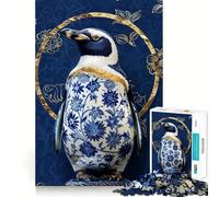 Puzzle Kintsugi Pingouin en Porcelaine de 1000 pièces pour Adultes, Jeu de réflexion et de détente, Design à Assembler, pièce de Collection (50x75cm)