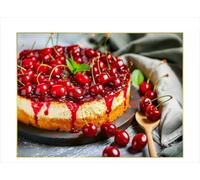 Puzzle · Kirschquarkkuchen mit ganzen Kirschen ALS köstliches Dessertmotiv