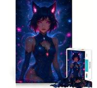 Puzzle Kitsune Ciel Nocturne 1000 Pièces Jeu de Détente et d'apprentissage Pièce de Collection Art Découpée avec Précision (50x75cm)