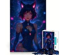 Puzzle Kitsune Ciel Nocturne 1000 Pièces pour Adolescents Jeu de Réflexion Design Amusant et Paisible Cadeau Unique (38x52cm)
