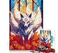 Puzzle Kitsune Mystique pour Adultes 1000 Pièces Jeu de Logique Solide Jeu Apaisant Bords Transparents Cadeau Artistique (38x26cm)