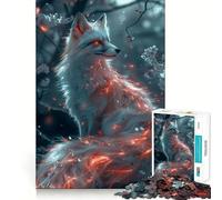Puzzle Kitsune Sakura Blanc 1000 Pièces Stimule l'esprit Découpe Nette Composants Robustes Un Divertissement captivant pour des Moments de détente à la Maison (38x26cm)