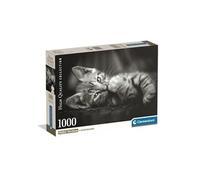 Puzzle Kitty, photo de chat noir & blanc 1000 pièces