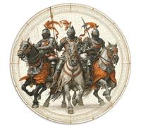 Puzzle Knight Style médiéval, Round Frame pour Adultes,1000pcs (67.5x67.5cm),Jeu Éducatif,décoration De La Maison,