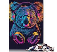 Puzzle Koala 1000 pièces avec Casque et Lunettes de Soleil pour Adultes, Cadeau d'halloween, Jeu éducatif, défi, 1000 pièces (75 x 50 cm)