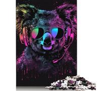 Puzzle Koala 1000 pièces avec Casque et Lunettes de Soleil pour Adultes, Cadeau d'halloween, Puzzle pour Adultes et 12 Ans et Plus, 1000 pièces (75 x 50 cm)