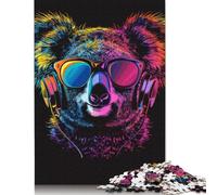 Puzzle Koala 1000 pièces avec Casque et Lunettes de Soleil pour Adultes et Adolescents, Puzzles en Papier pour s'amuser en Famille et Passer Une soirée Jeux, 1000 pièces (75 x 50 cm)