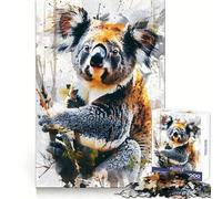 Puzzle Koala Aquarelle 1000 Pièces pour Adolescents Développe la Logique, Sérénité, Évasion, Découpe Précise, Cadeau Attentionné (38x52cm)