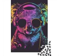 Puzzle Koala avec Casque et Lunettes de Soleil pour Adultes 1000 pièces Puzzle pour Adultes et Adolescents Jeu Familial 1000 pièces (38 x 26 cm)