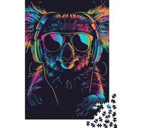 Puzzle Koala avec écouteurs et Lunettes de Soleil 1000 pièces pour Adultes et Adolescents, Cadeau d'halloween pour Adolescents, Homme et Femme, 1000 pièces (38 x 26 cm)