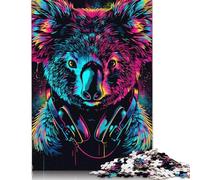 Puzzle Koala avec écouteurs et Lunettes de Soleil pour Adultes et Adolescents 1000 pièces Puzzles en Bois pour Adolescents Cadeaux Jeu de réflexion 1000 pièces (75 x 50 cm)
