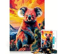 Puzzle Koala des Hautes Terres Vibrantes 1000 pièces Jeu de Concentration mentale Conception sans Espace et ajustée Défi cérébral interactif pour la Maison (38x52cm)
