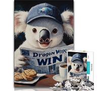 Puzzle Koala lisant Un Journal pour Adultes 1000 pièces, Aide Le Cerveau à exercer des Jouets addictifs pour cultiver la Patience Convient aux Couples 38x26cm