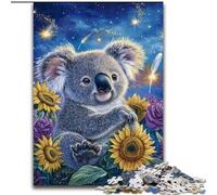 Puzzle Koala Tournesol 1000 pièces pour Adultes, Anti-Stress, pour Passer des Vacances à la Maison, avec Affiche et fiche de Questions Assorties (50x75cm)
