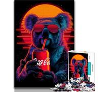 Puzzle Koalas et Boissons pour Adultes et Adolescents, 1 000 pièces, Aide Le Cerveau à exercer des Jouets addictifs pour cultiver la Patience Une œuvre d'art (50x75cm)