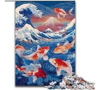Puzzle Koi Japonais 1000 pièces pour Adultes et Adolescents, à partir de 14 Ans, décoration Murale, Cadeau d'anniversaire et Cadeau Unique (26x38cm)