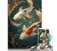 Puzzle Koi mystérieux 1000 pièces pour Adultes et Adolescents, Jouets éducatifs et Anti-Stress, idéal pour la décoration de Bureau, 38x26cm