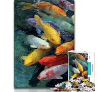 Puzzle Koi Nageur 1000 pièces pour Adultes et Adolescents, Assemblage de Motifs Amusant à la Maison, Cadeau d'anniversaire, Cadeau de Voyage 75x50cm