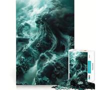 Puzzle Kraken en colère 1000 pièces Développe la mémoire,Amusant,qualité Professionnelle, pour stimuler l'esprit (38x52cm)