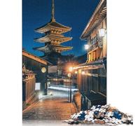 Puzzle Kyoto by Night, Jeux éducatifs, activités familiales, Puzzle en Carton de qualité supérieure pour Femmes et Hommes, Cadeau de Noël, 1 000 pièces (75 x 50 cm)