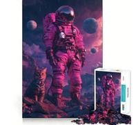 Puzzle L’Astronaute et Le Chat pour Adolescents, 1000 pièces, Jouet Intelligent et apaisant, découpe Facile, 38x52cm