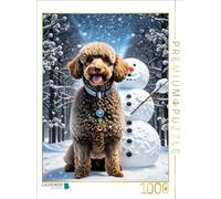 Puzzle · L' ER des caniches - des caniches Devant Un Bonhomme de Neige | 1000 pièces · Format assemblé 64 × 48 cm · CALVENDO Puzzle