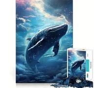 Puzzle La Baleine des Étoiles 1000 pièces,Jeu de Concentration mentale,Design sans Espace,défi cérébral interactif pour la Maison (38x26cm)
