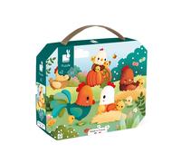 Janod - Puzzle Bienvenue à la Basse-Cour - Puzzle 20 Pièces en Carton FSC - Jeu Éducatif - Développe Patience et Dextérité - Fabriqué en France - Dès 24 Mois,J03320, Vert