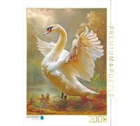 Puzzle · La beauté des Oiseaux - Illustrations | Magnifique portrait de cygne · 2000 pièces · Format assemblé 90 × 67 cm · CALVENDO Puzzle