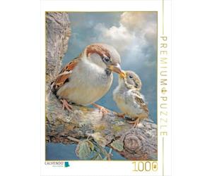 Puzzle · La beauté des Oiseaux - Illustrations | Moineau et oisillon · 1000 pièces · Format assemblé 64 × 48 cm · CALVENDO Puzzle