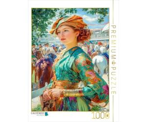 Puzzle · La beauté Sensuelle de l'art Nouveau | Elle adore les courses hippiques · 1000 pièces · Format assemblé 64 × 48 cm · CALVENDO Puzzle