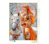 Puzzle · La beauté Sensuelle de l'art Nouveau | Elle se promène avec son cheval · 1000 pièces · Format assemblé 64 × 48 cm · CALVENDO Puzzle