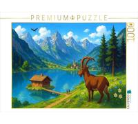 CALVENDO Puzzle La Cabane sur Le Lac - Anime Alpes | 1000 Pièces de Lege Taille 64 x 48 cm Puzzle Photo pour des Heures Heureuses