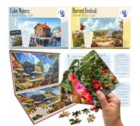 Puzzle la Démence pour Seniors - Grandes Pièces Activités | Puzzle de 100 Pièces - Trois Jeux Alzheimer pour Adultes avec la Vie dans une Petite Ville - Cadeaux Seniors
