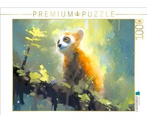 Puzzle · La Fascination de la Jungle | Un lémurien prêt pour la prochaine aventure · 1000 pièces · Format assemblé 64 × 48 cm · CALVENDO Puzzle