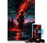 Puzzle La Femme en Robe Rouge pour Adultes 1000 pièces Think Smart Toy Home Enjoy Découpe précise Décoration Murale 50x75cm