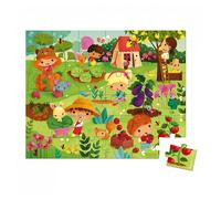 Janod - Puzzle Enfant Potager 36 Pièces - Jeu Educatif Motricité Fine et Concentration - Valisette Poignée - Fabriqué en France - Certifié FSC - Encres Végétales - Dès 4 ans, J02648
