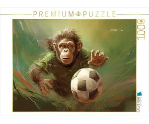 Puzzle · La fièvre du Football chez Les bébés singes | Je joue avec passion · 1000 pièces · Format assemblé 64 × 48 cm · CALVENDO Puzzle