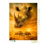 CALVENDO Puzzle de la Violence Primitive d'Afrique - Rhinocéros Large en Portrait | 1000 pièces - Taille de la Pose 48 x 64 cm - Puzzle Photo pour des Heures heureuses