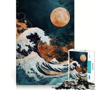 Puzzle La Grande Vague de Nuit 1000 Pièces pour Adultes Jeu Intelligent et Idéal pour l'Intérieur Découpe Précise 50x75cm