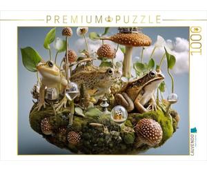 Puzzle · La Magie des crapauds au Royaume des Champignons | Seule l'IA peut rêver avec autant de détails · Laissez votre… · 1000 pièces · Format assemblé 64 × 48 cm · CALVENDO Puzzle