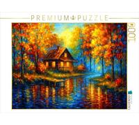 CALVENDO Puzzle Maison sur la rivière en Automne | Taille de la Pose cm Puzzle Photo pour des Heures heureuses