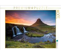 Puzzle · La Montagne et la Cascade de Kirkjufell | Les merveilles de la nature · 1000 pièces · Format assemblé 64 × 48 cm · CALVENDO Puzzle
