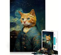 Puzzle La Muse Moustache de Van Gogh pour Adultes,1000 pièces,Jeu Stimulant l'esprit,Format Uniforme,pièces précises,idéal pour Les Voyages (38x52cm)