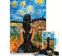 Puzzle La Nuit étoilée Cygne Noir pour Adultes, 1000 pièces, Smart Reason Toy Group Joy, Bords Lisses, œuvre d'art 38x26cm