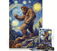Puzzle La Promenade Nocturne de Bigfoot 1000 pièces pour Adolescents Développe la réflexion, Loisirs et Plaisir Bords Nets Cadeau d'hiver (38x26cm)